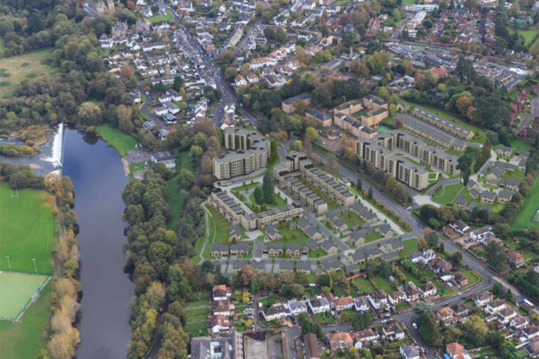 Aerial view of Taylor Wimpey development, Llandaff Park, Llandaff