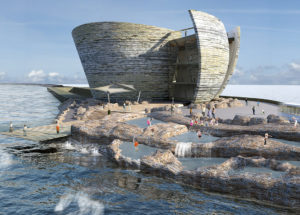 The offshore visitor centre proposed for the Swansea Bay Tidal Lagoon