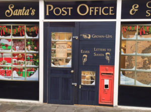 The front of Santa's Post Office in Mermaid Quay.