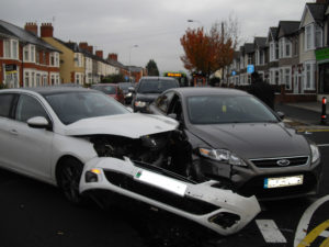 The result of the crash on November 3 on Caerphilly Road