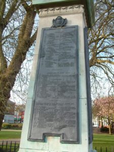 A total of 330 names are inscribed on the Grange Garden memorial.