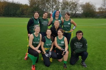 Zoe (top left) with the rest of Cardiff Valkyries and coach Simon Browning (bottom right)