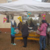 The tent where the bake sale took place at Foreland Road