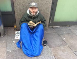 John, 36, will be spending his first Christmas on the streets of Cardiff