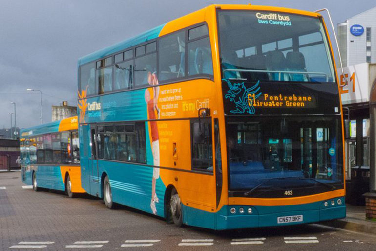 Bus in Cardiff.