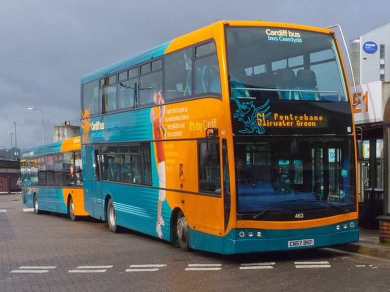 Bus in Cardiff.