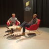 Clive Myrie with Tim Hartley at The New Atrium, University of South Wales.
