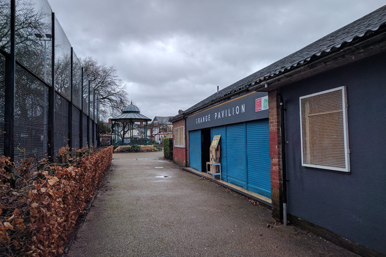 Grange Gardens pavilion - in need of refurbishment and expansion