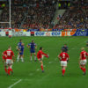 James Hook kicks to touch in the 2007 match, a rare defeat in Paris for Wales
