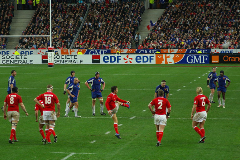 James Hook kicks to touch in the 2007 match, a rare defeat in Paris for Wales