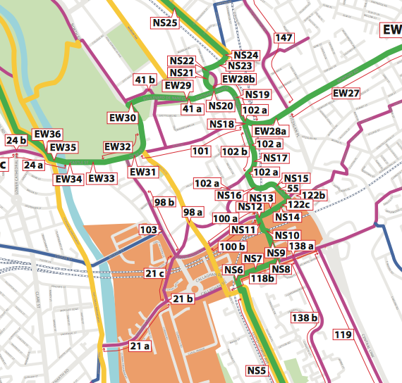 Extract of Cardiff integrated network cycle routes taken from the Cardiff Council website