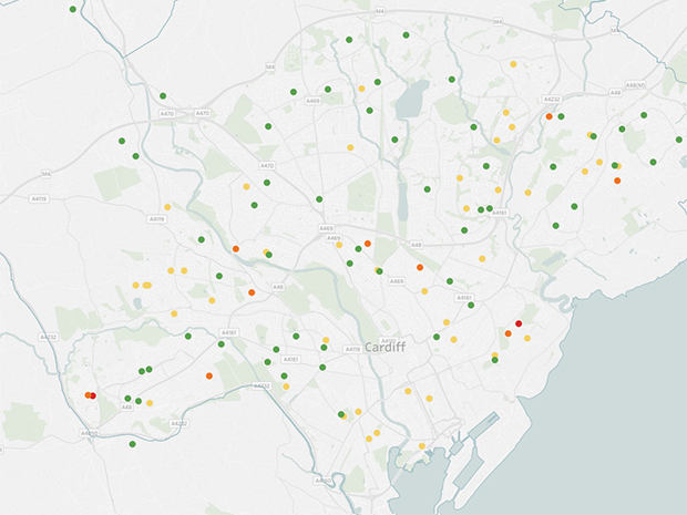 Map of All Cardiff's School