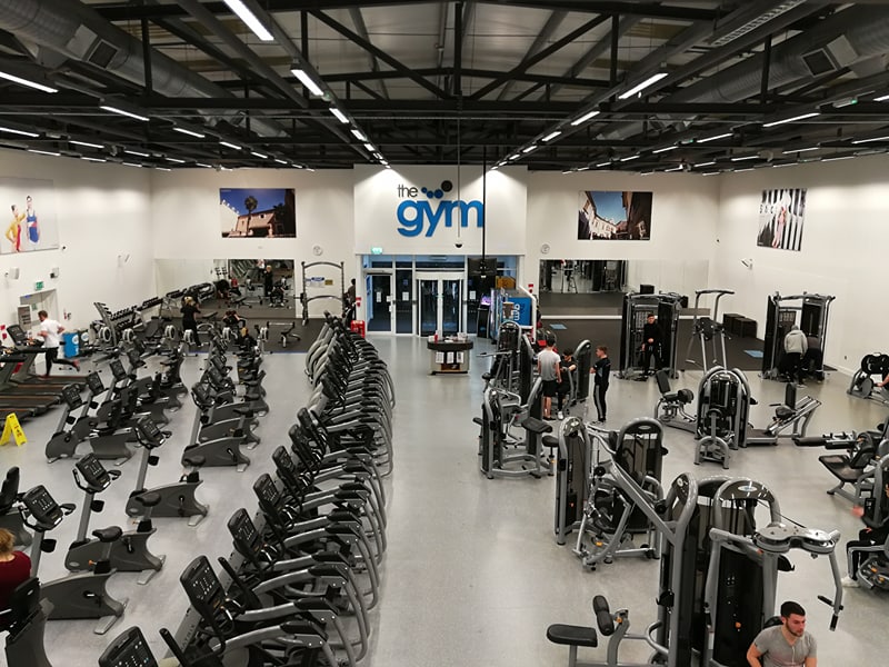 The view from the balcony inside The Gym, which currently has over 150 pieces of equipment. Photo: Joe Atkins 