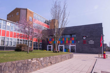 Exterior of main building at Cardiff High School
