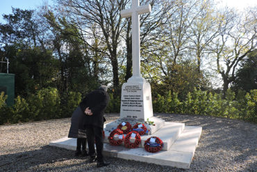 Poppies laid on Lisvane War Memorial