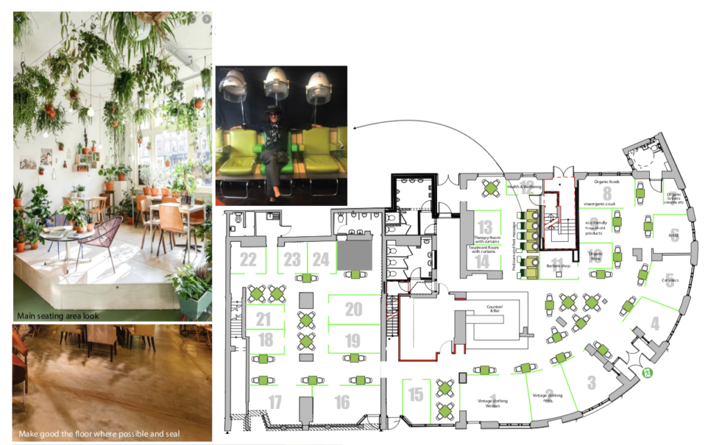 An extract of the mood board showing a tentative floorplan (Tim Rice)