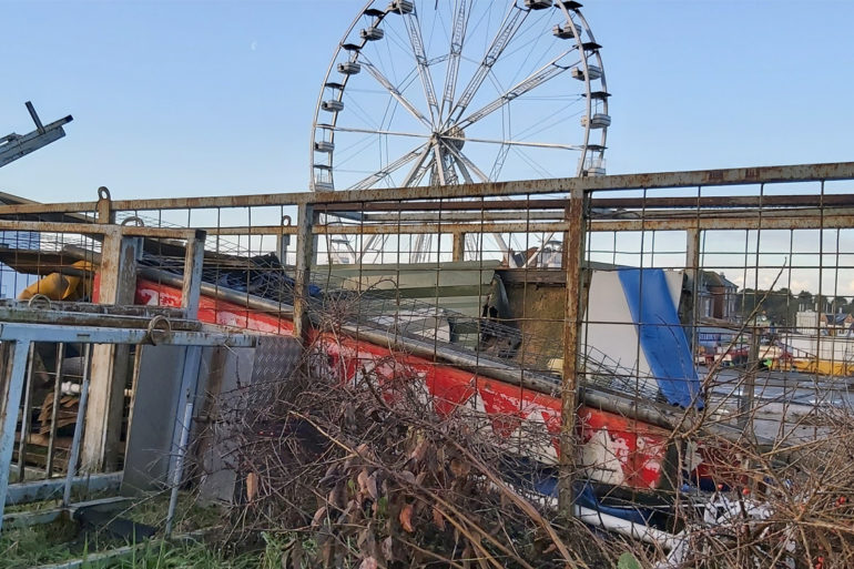 Demolition begins on two structures at Barry Island Pleasure Park.