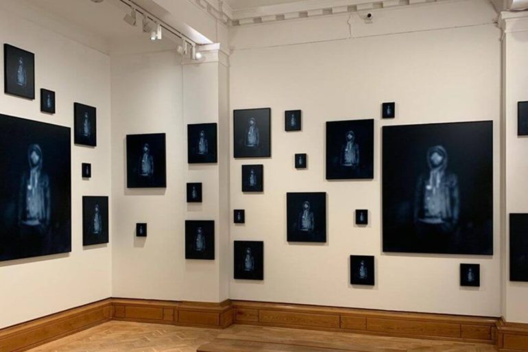 Carrie Mae Weems, Repeating the Obvious, 2019. 39 digital archival prints of various sizes. Courtesy the artist, Jack Shainman Gallery, New York and Galerie Barbara Thumm, Berlin. Installation view: Artes Mundi 9. Photography: Stuart Whipps