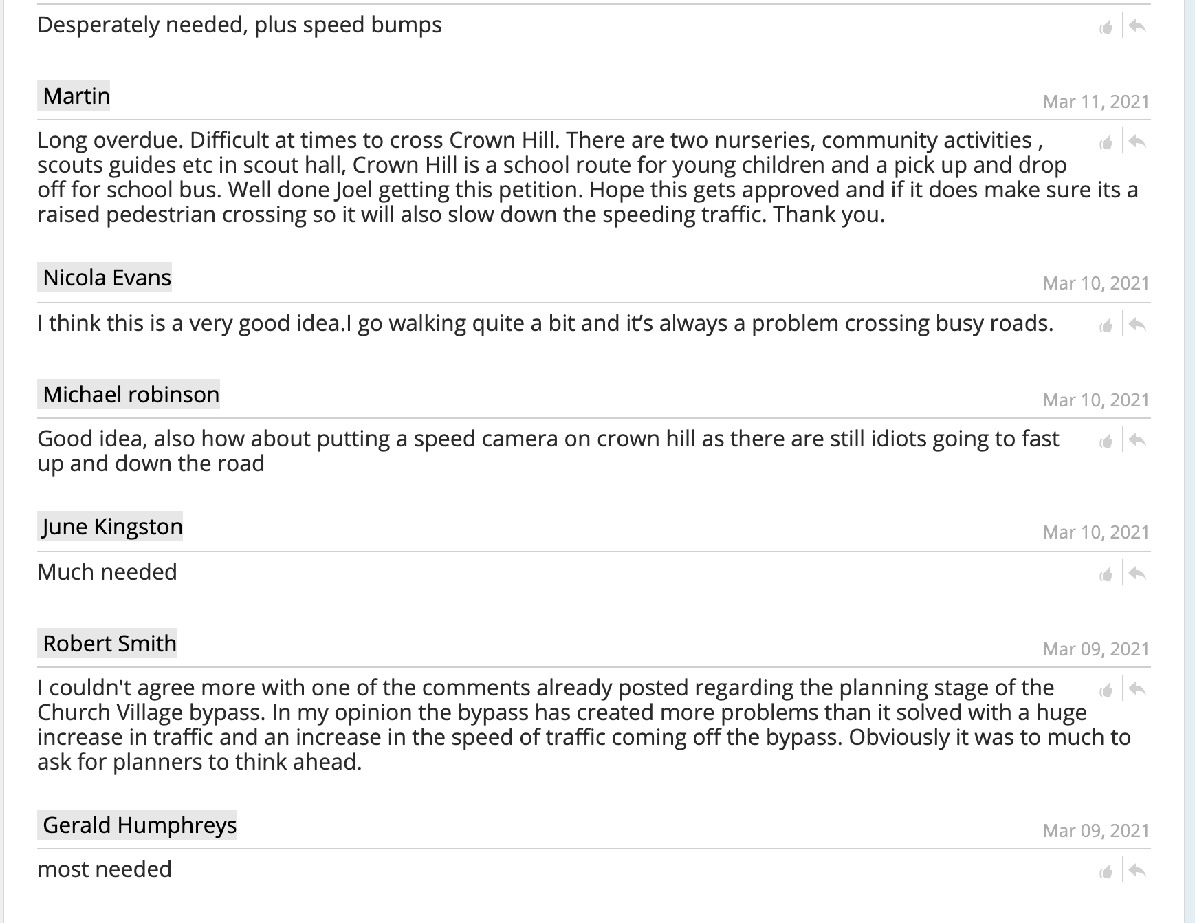 Crown Hill community backs petition for pedestrian crossing The