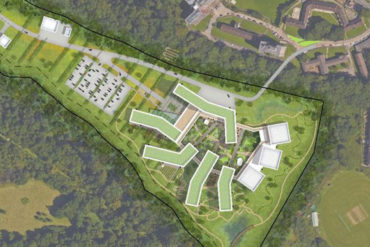 Proposed new Velindre Cancer Centre buildings, as shown from above