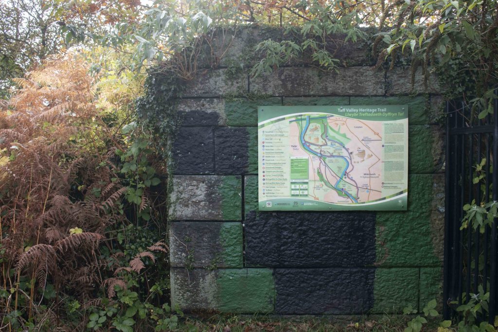 A map of the River Taff running through Hailey Park
