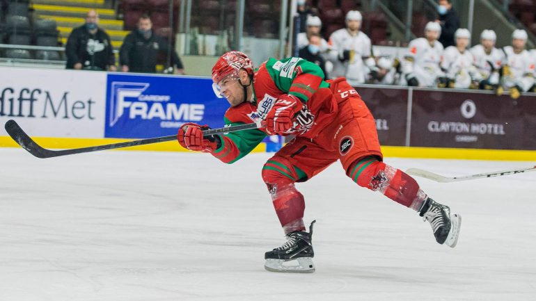 Ben Davies scored against Belfast Giants. Photo by Rebecca Brain.