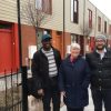 Councillor Lynda Thorne with Crofts Street's new residents. Photo by Cardiff Council.