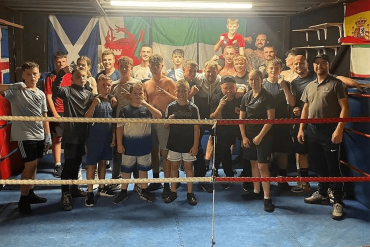 Highfields boxers from Ely meet at Pontyclun ABC over summer.