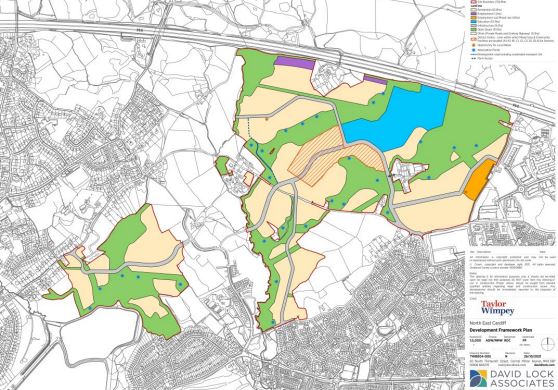 The beige space indicates where there was formerly green space but will now become space for houses as part of these plans.