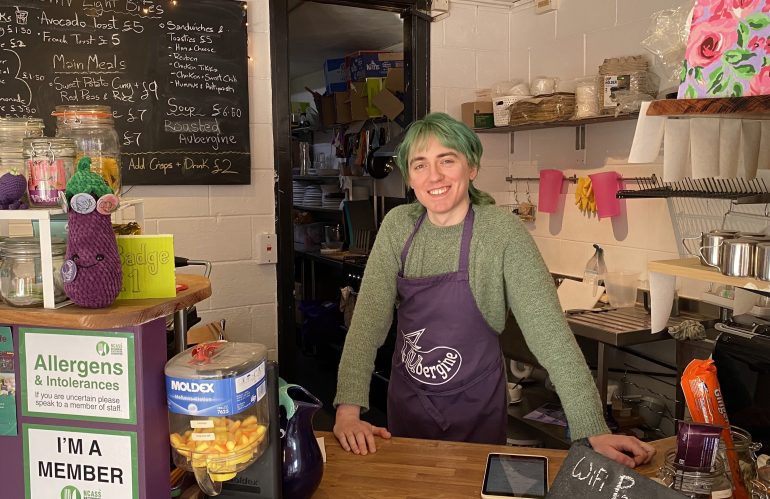 Alice Brown, co-director of Aubergine cafe. Image: Lowri Lewis