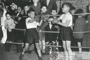 Children boxing in Tiger Bay
