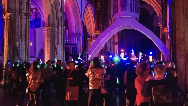 Image of Llandaff Cathedral silent disco on November 3rd 2023 Credit: Christopher Preece