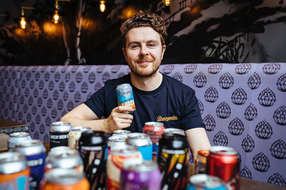 Founder Alan Mahon, with Brewgooder's Clean Water Lager